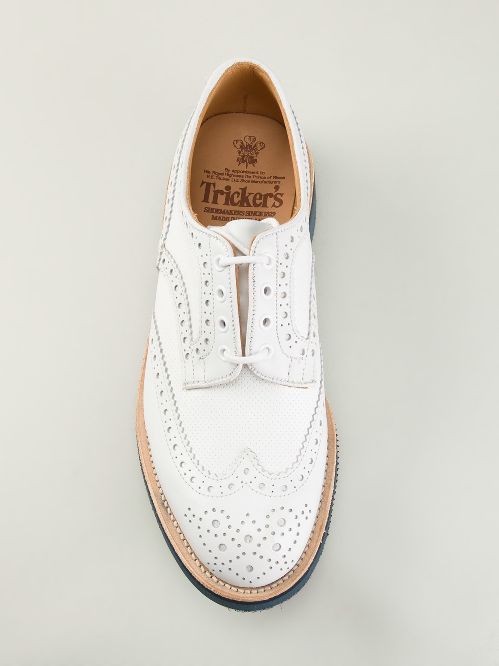 trickers white brogues