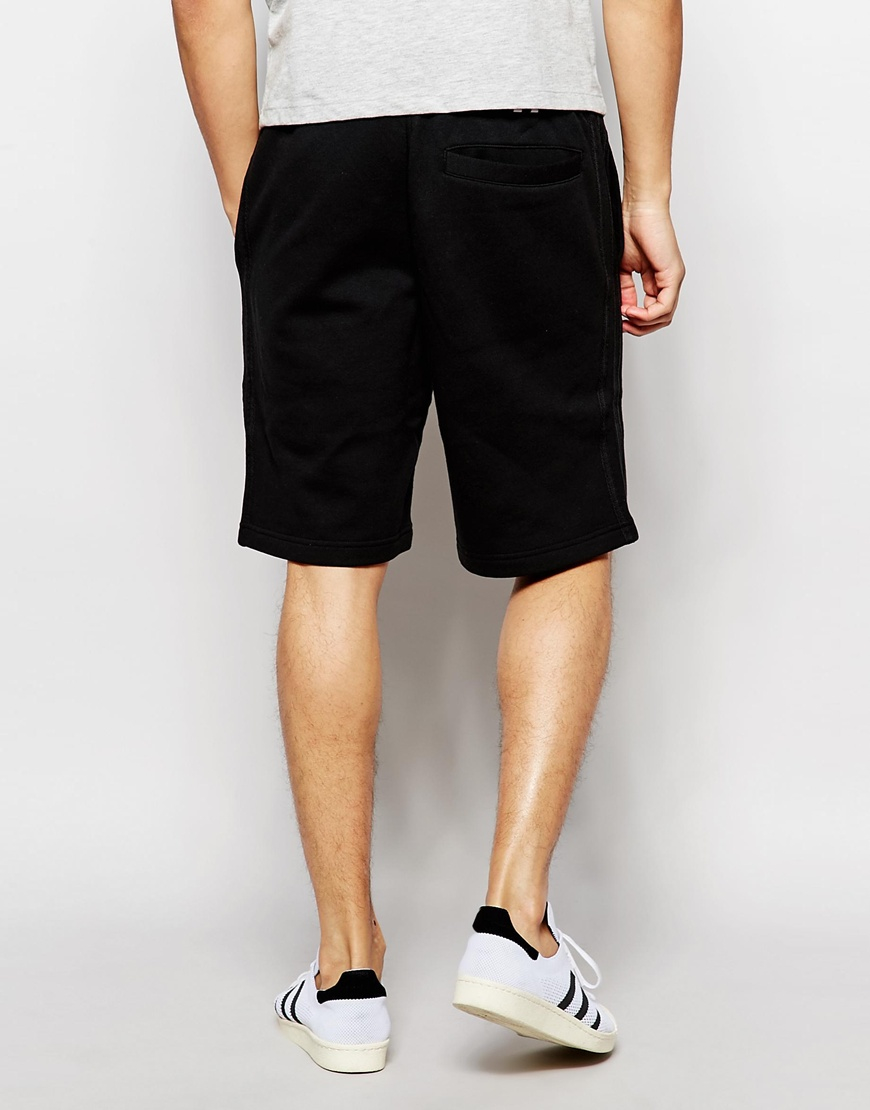 mens black fleece shorts