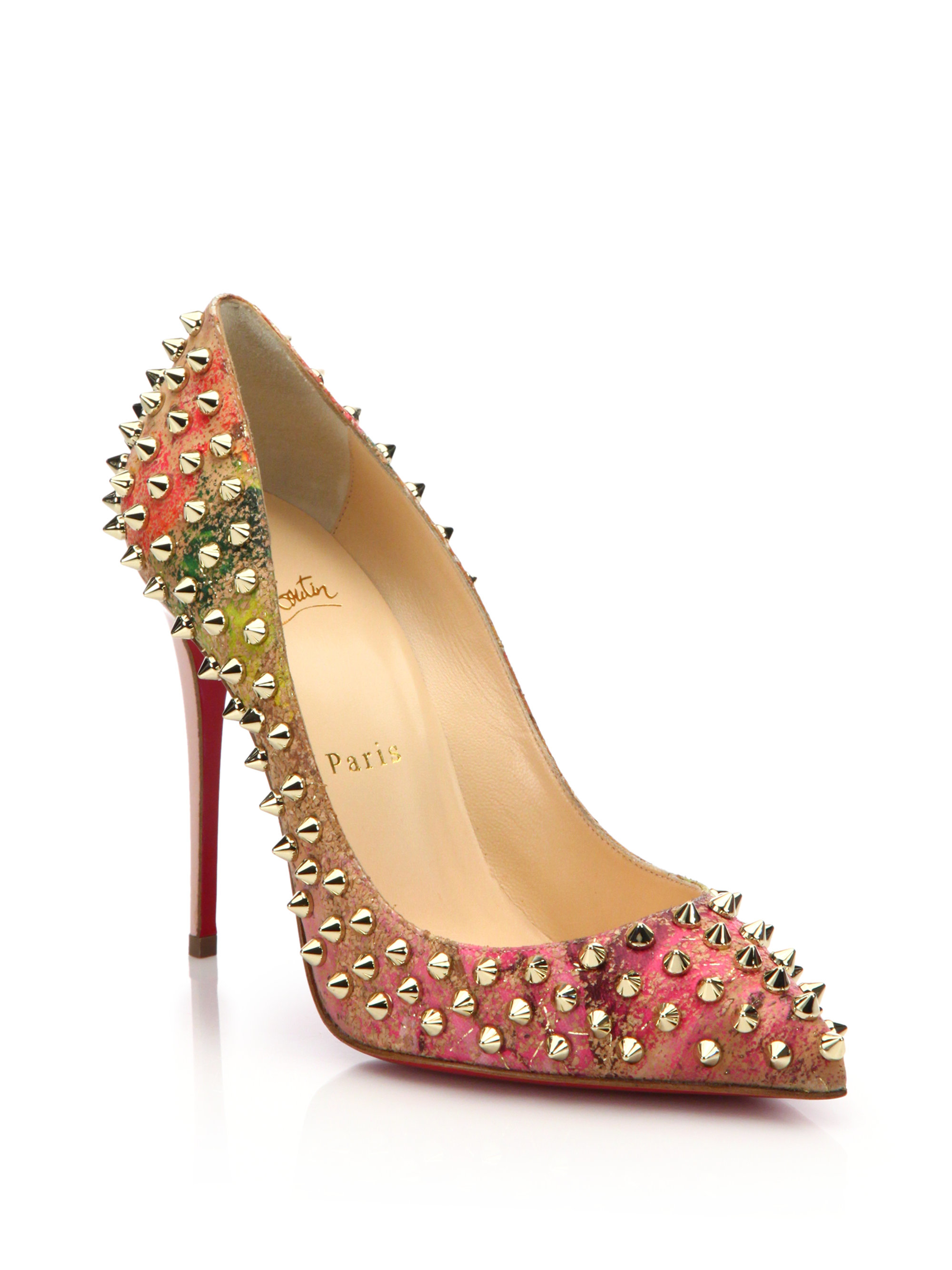 christian louboutin spiked beige christian louboutin spiked beige