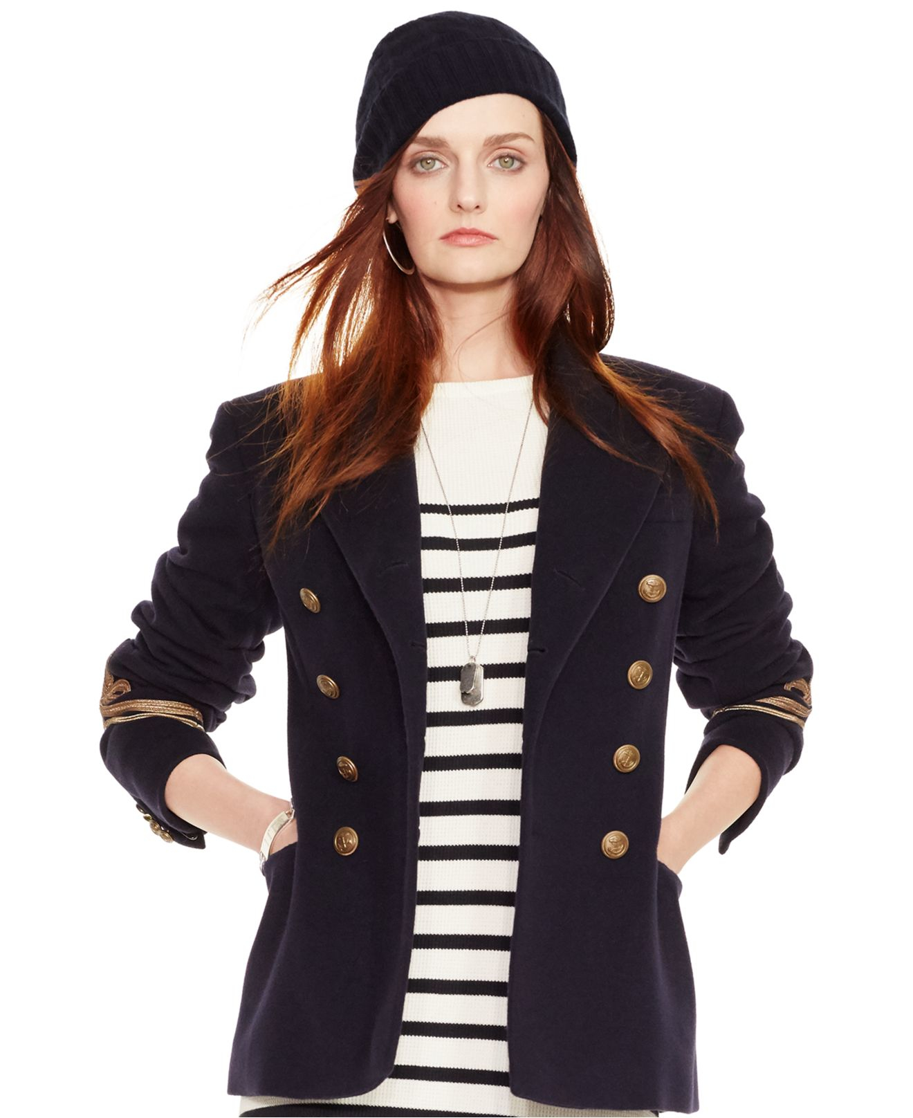 Polo ralph lauren Wool Admiral Jacket in Blue | Lyst