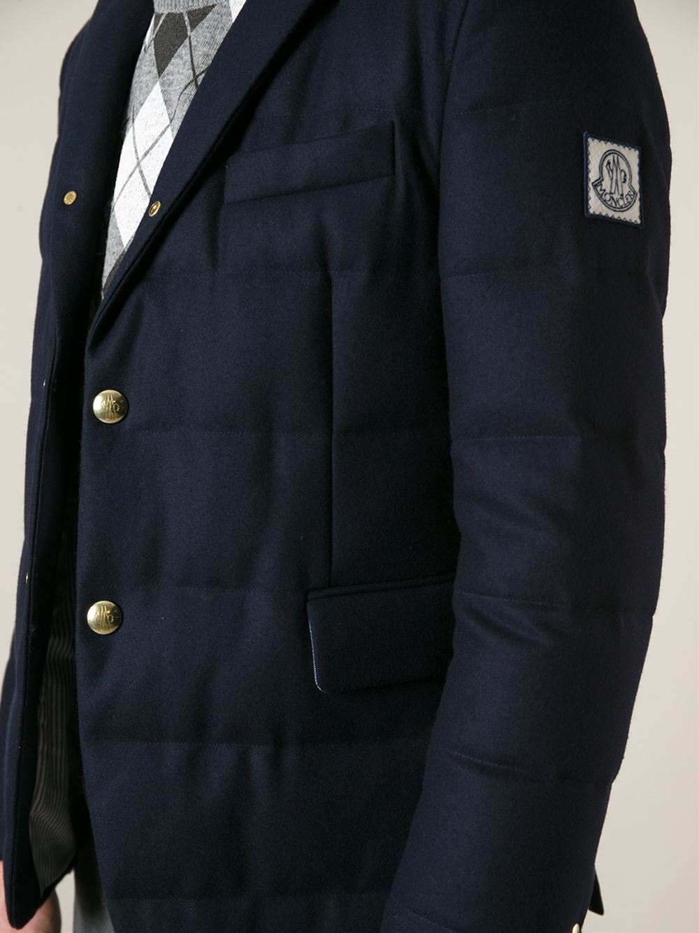moncler gamme bleu quilted blazer moncler gamme bleu quilted blazer