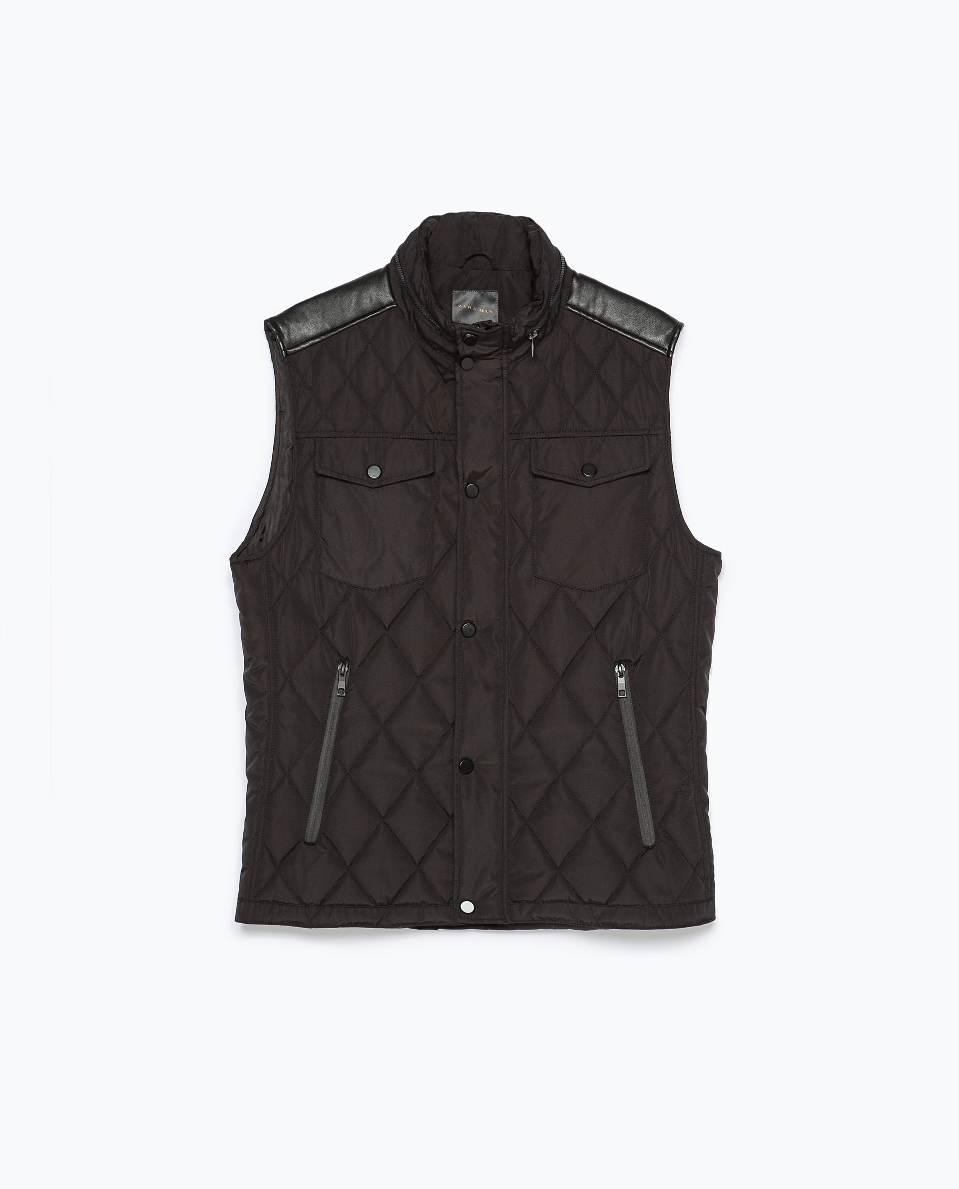 Zara Quilted Waistcoat in Black for Men Lyst