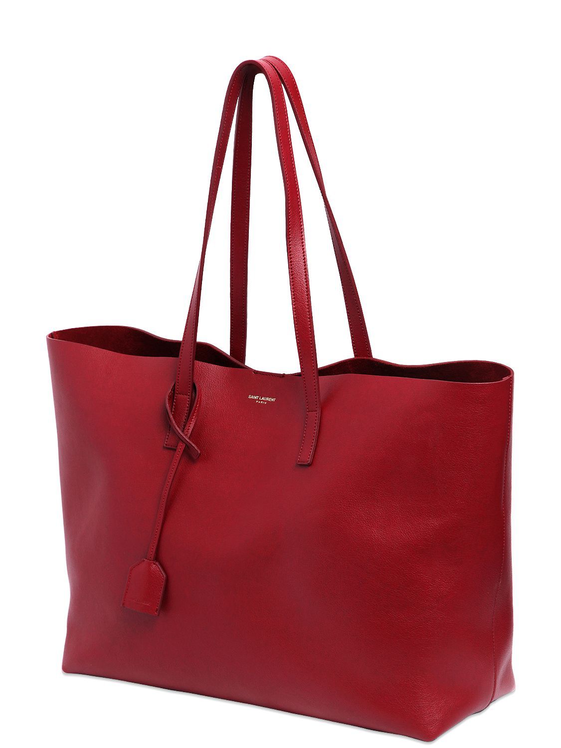 Lyst - Saint Laurent Soft Leather Tote Bag in Red