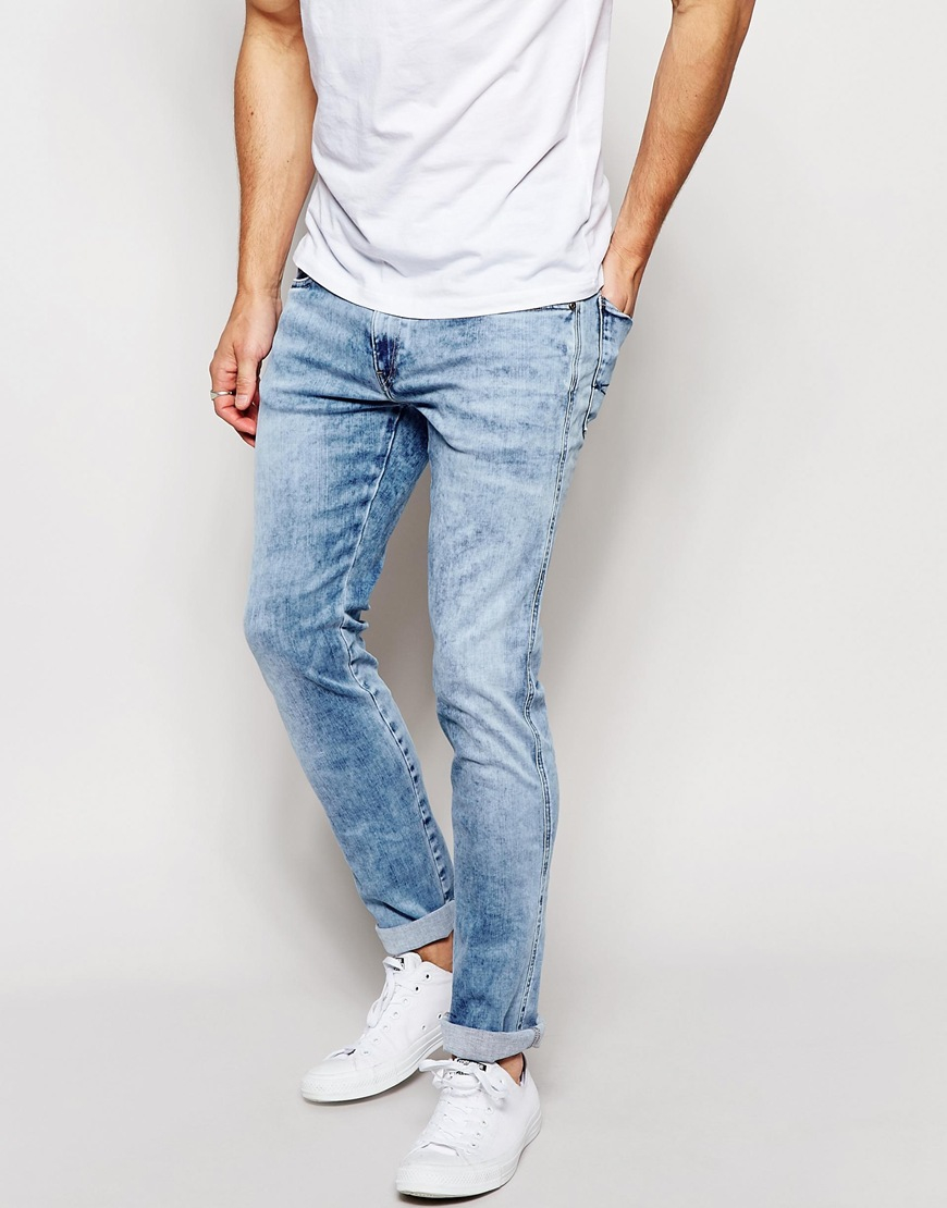 Light blue jeans slim fit linen zero asos