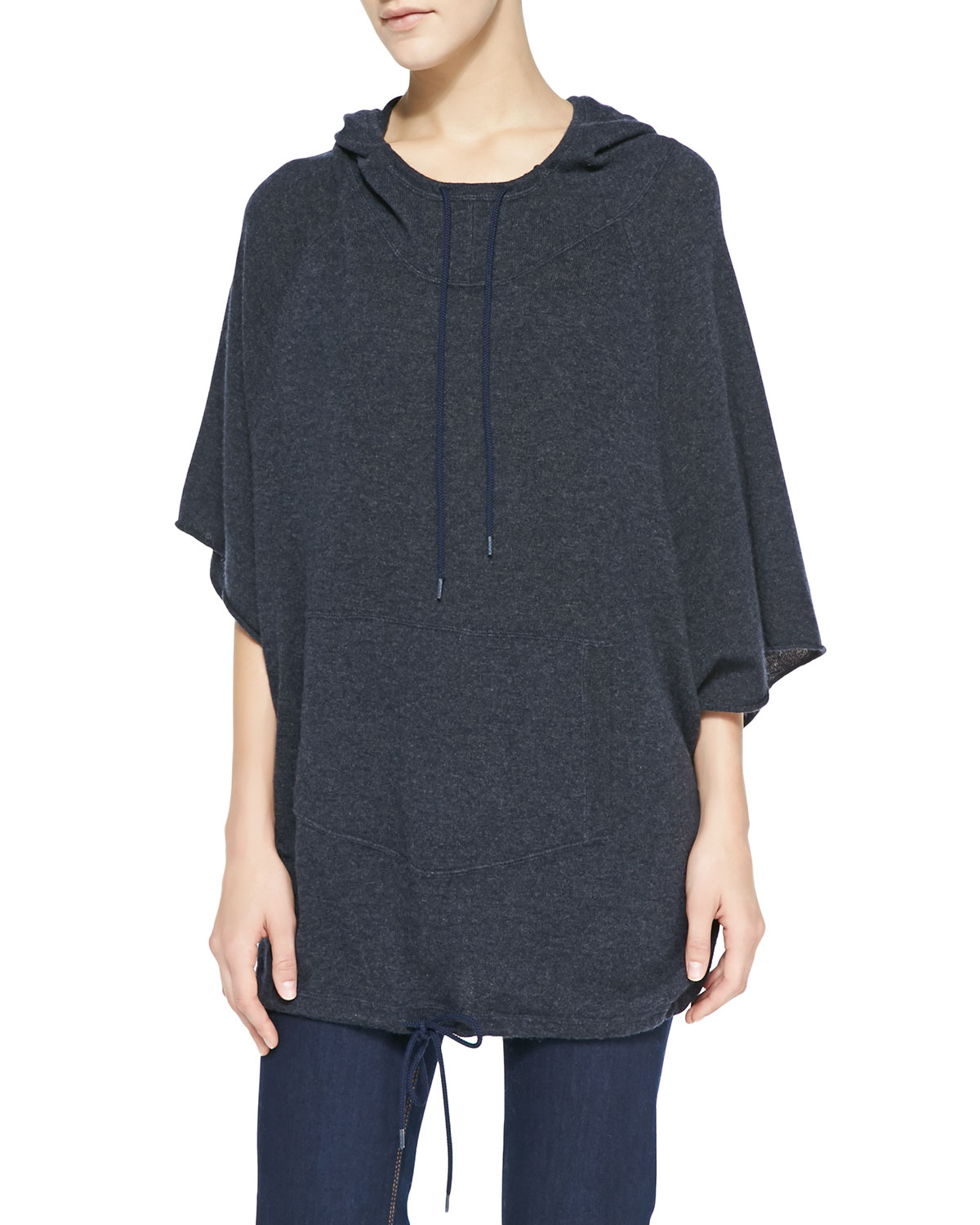 Autumn cashmere Hooded Cashmere Anorak Pullover in Blue (CAVALRY) | Lyst