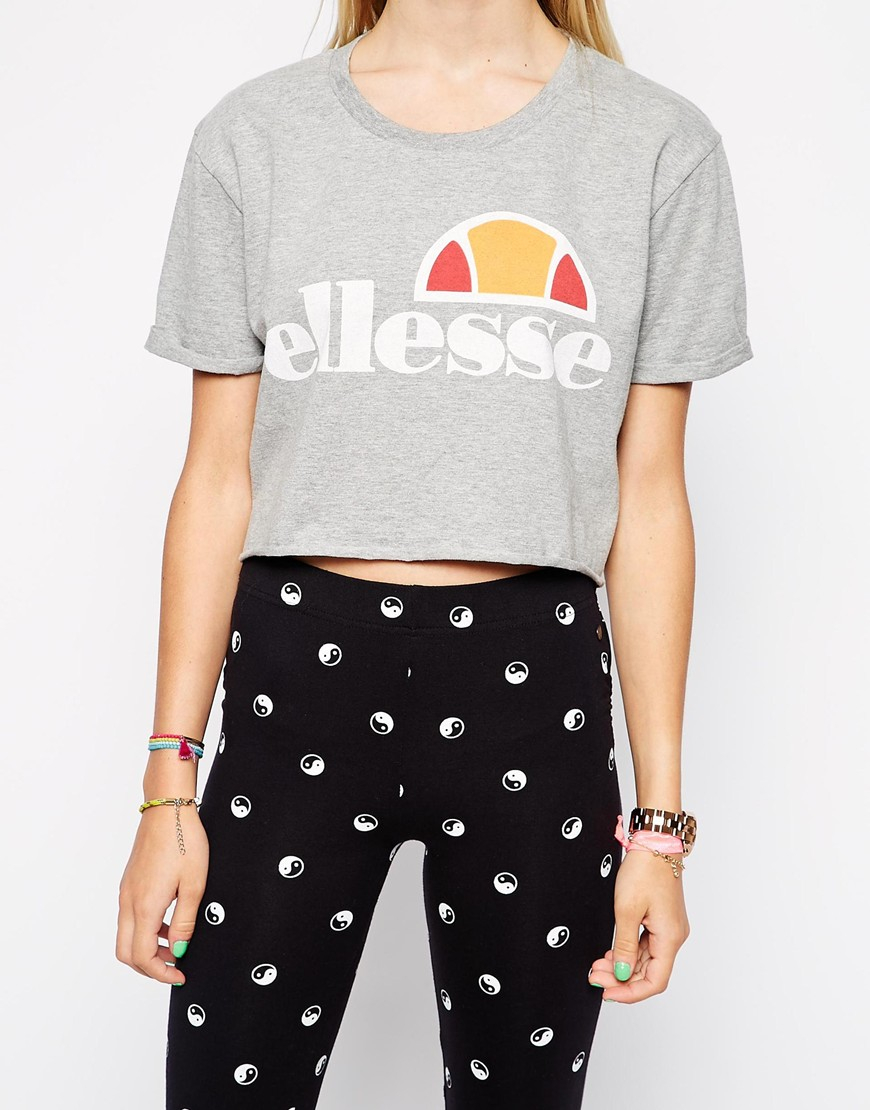 Lyst Ellesse Cropped T Shirt in Gray