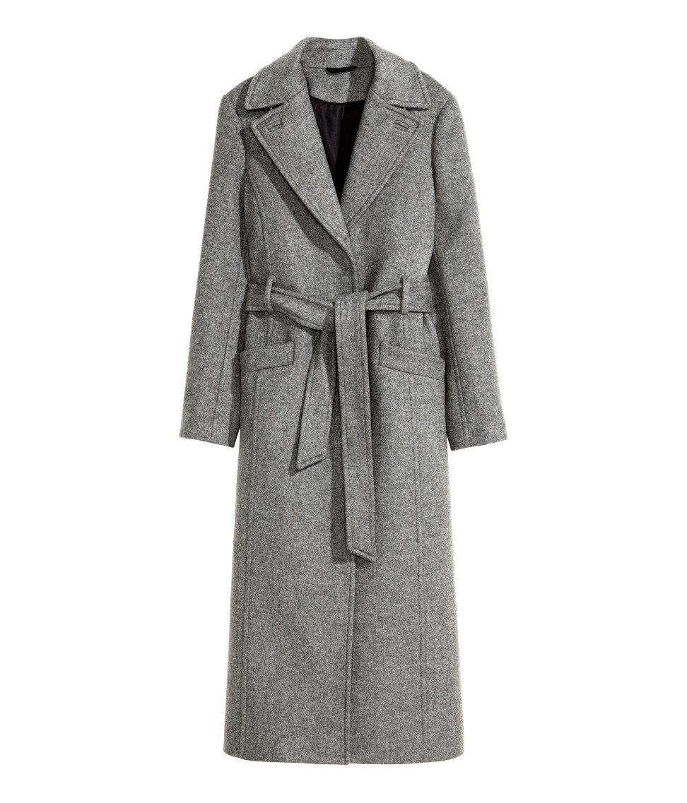 H&m Coat In A Wool Blend in Gray (Dark grey marl) Lyst