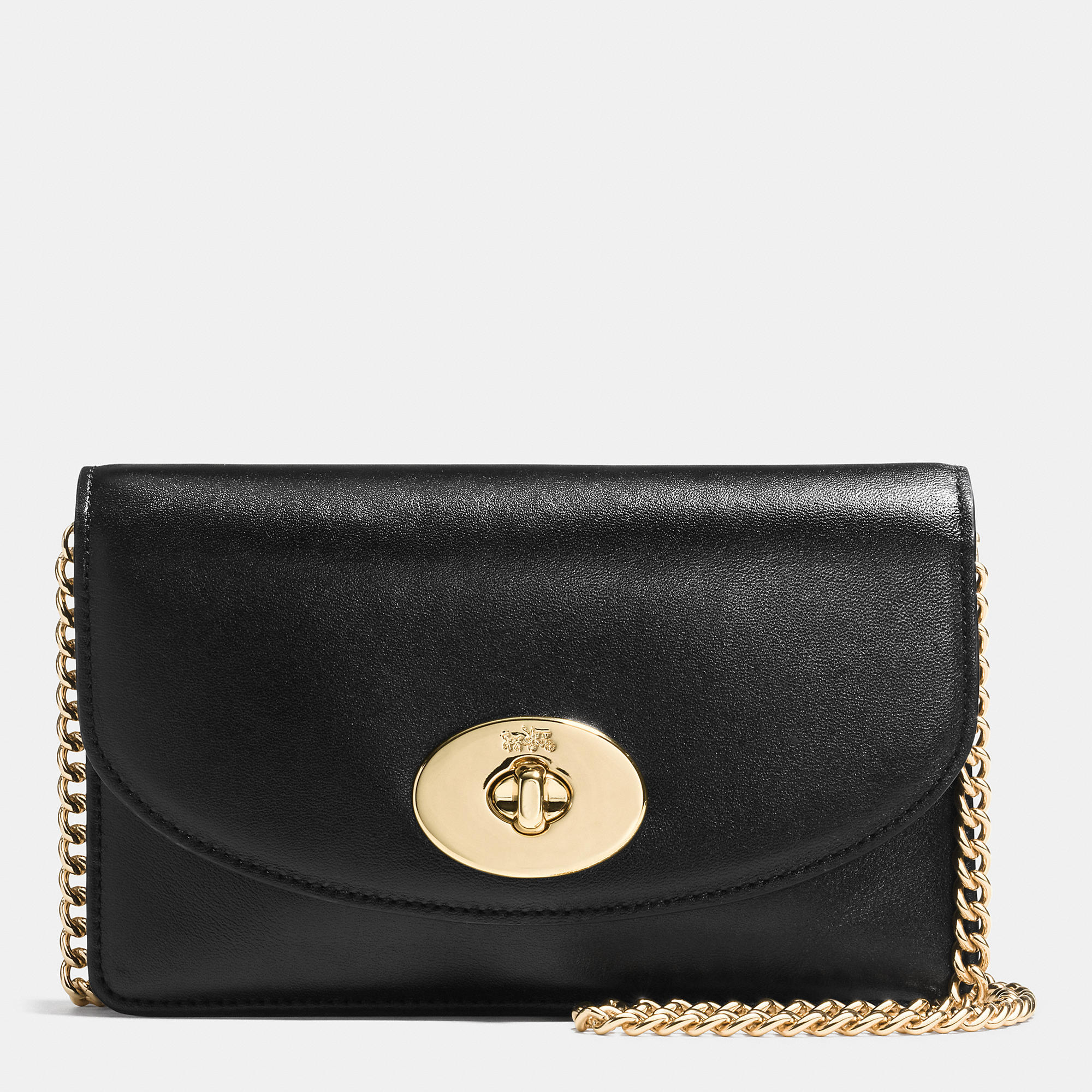 Lyst - Coach Clutch Chain Wallet In Smooth Leather in Metallic