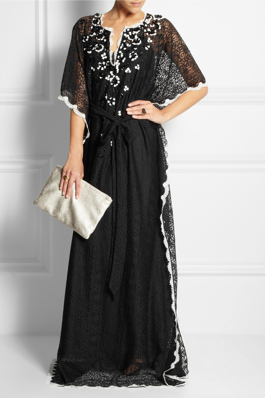 black lace kaftan