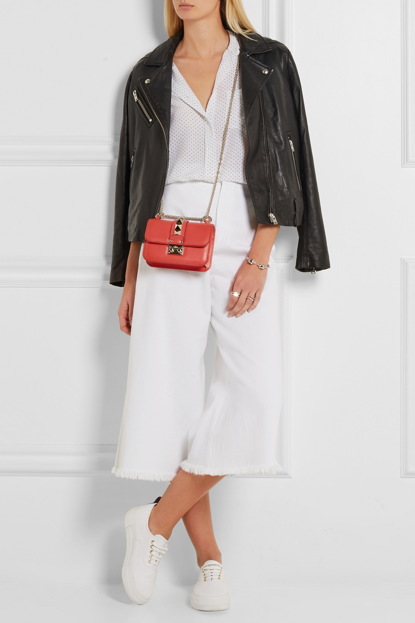 Lyst Valentino Lock Mini Leather Shoulder Bag In Metallic Gallery