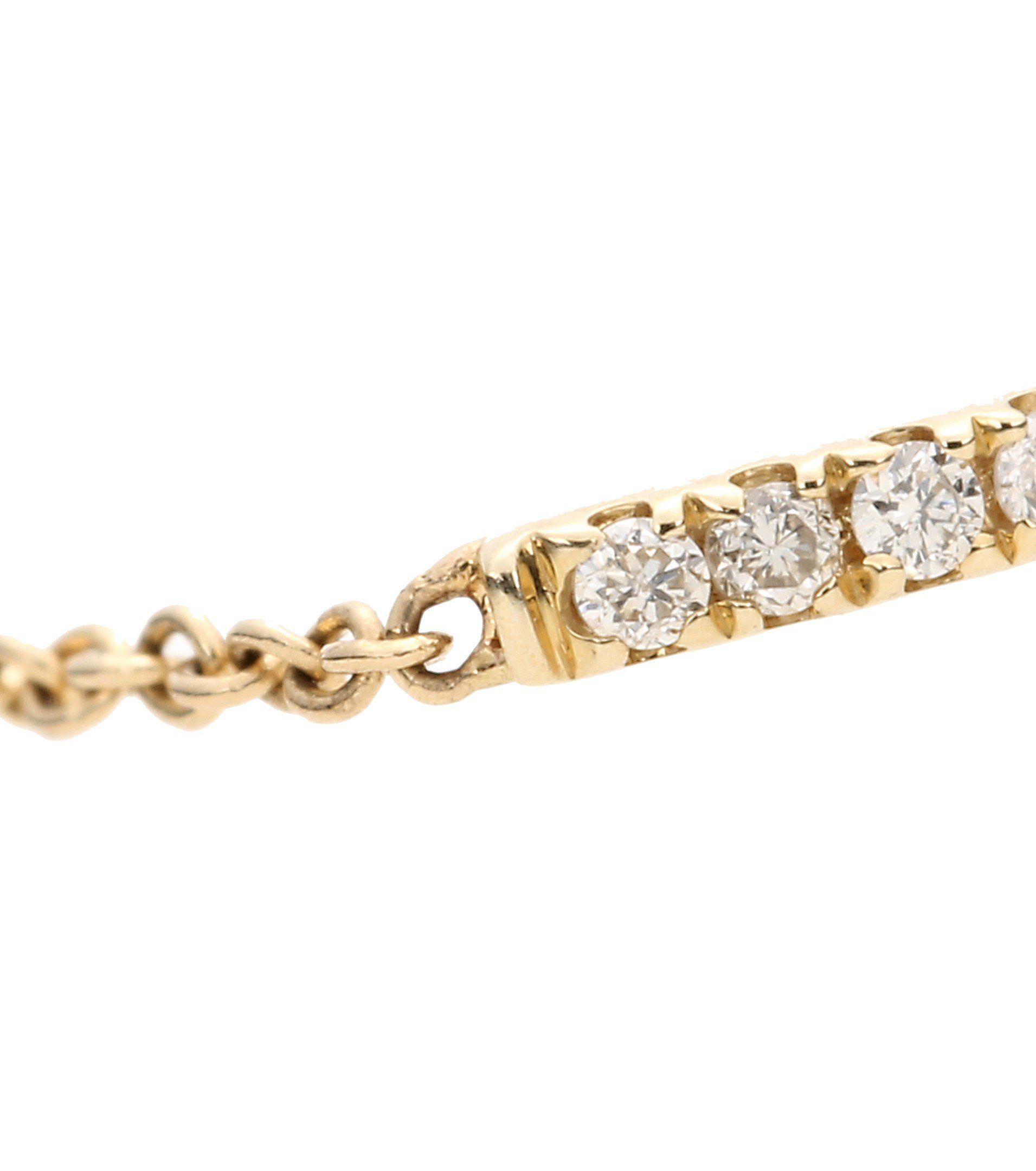 Lyst Sydney Evan 14kt Gold Diamond Bar Chain Ring In Metallic Gallery