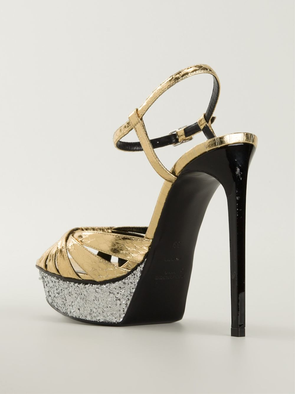  Saint  laurent  candy Sandals  in Gold metallic Lyst