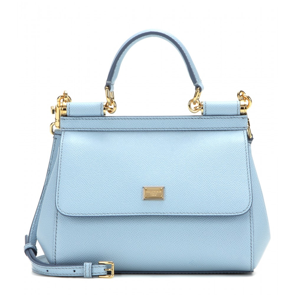 Lyst - Dolce & Gabbana Miss Sicily Mini Leather Shoulder Bag in Blue