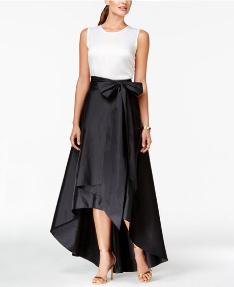 Adrianna Papell Plus High-low Skirt in Black | Lyst