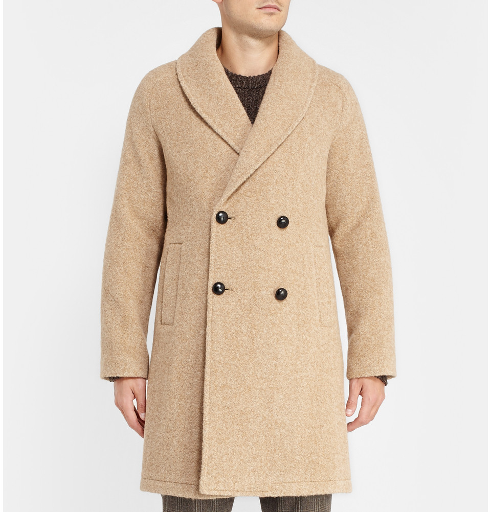 Lyst - Mp Massimo Piombo Double-Breasted Alpaca-Blend Overcoat in Brown ...