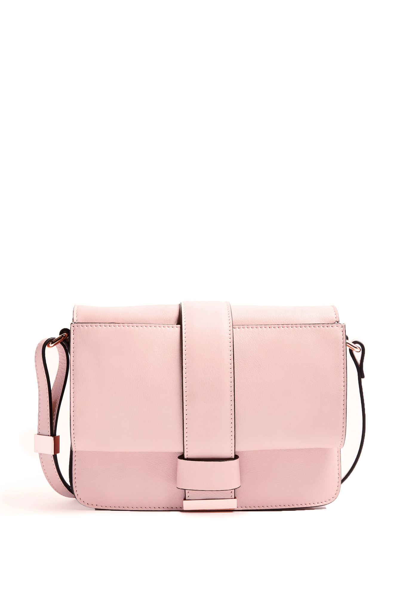 Cedric Charlier Pink Cross Body Gold Hardwear Box Bag in Pink | Lyst