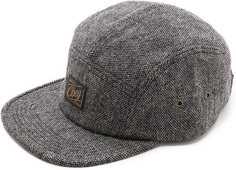 Obey Ulster 5 Panel Hat in Gray for Men (Charcoal) | Lyst