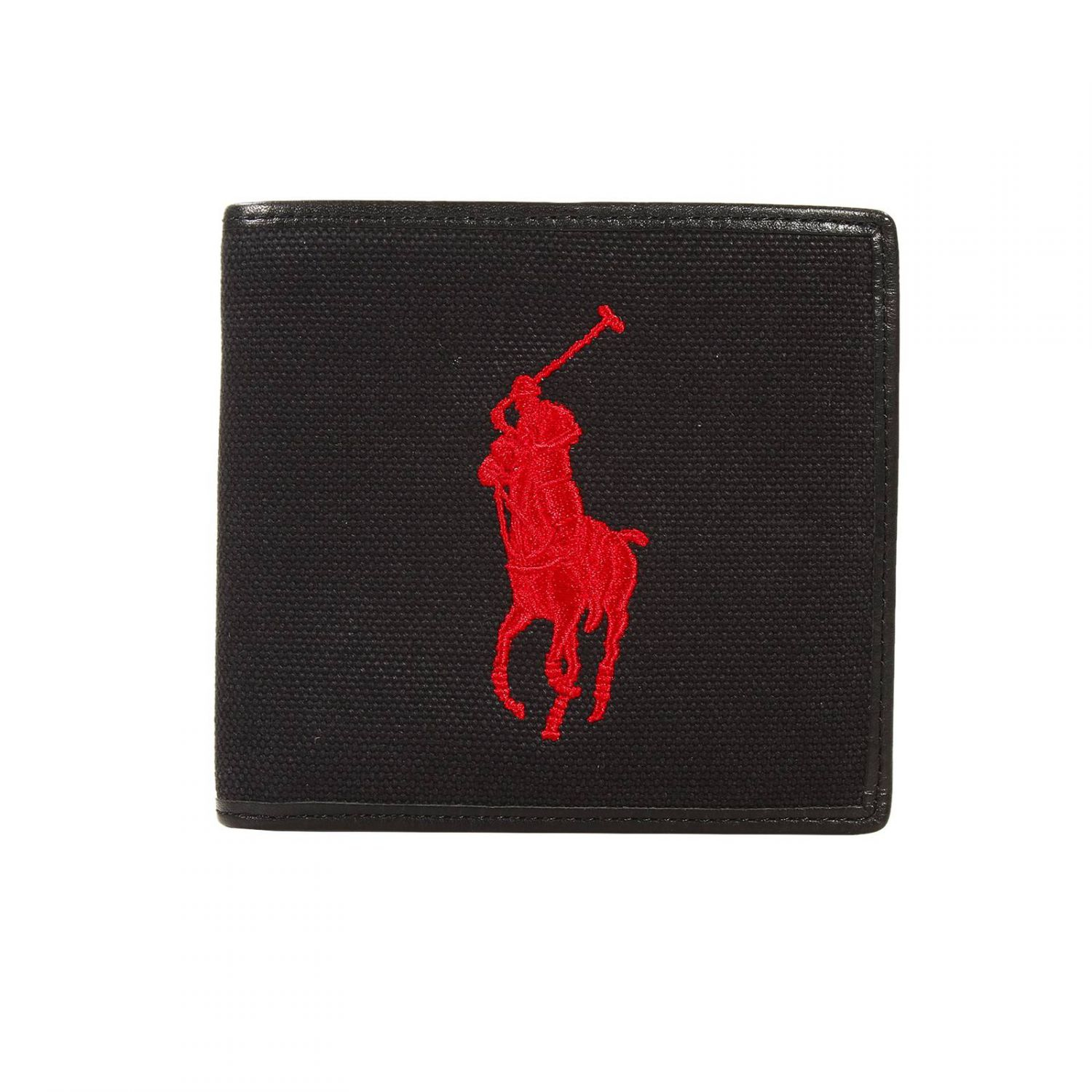 Lyst - Polo Ralph Lauren Wallet Leather And Canvas With Big Pony Embroidery Credit Cards Slots ...
