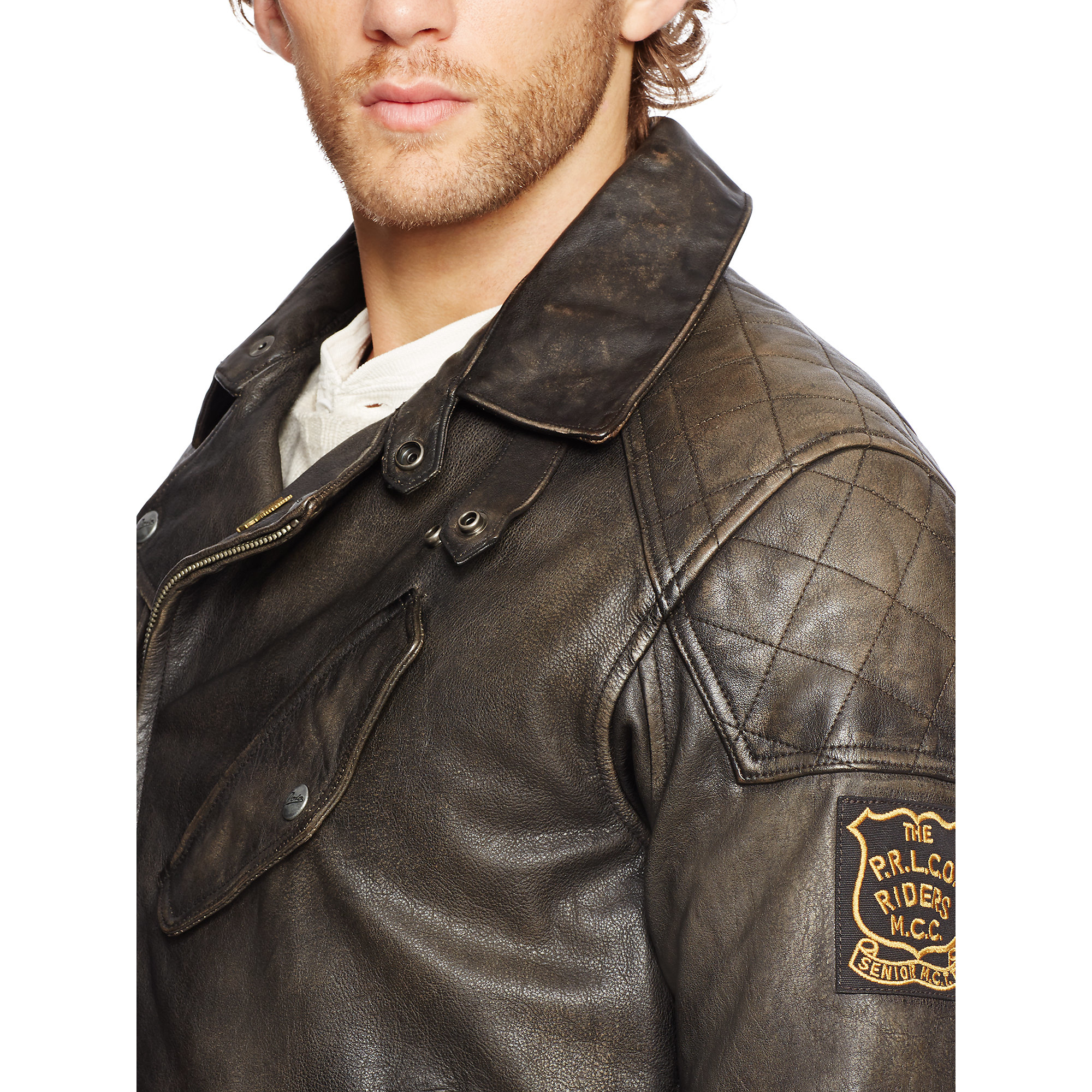 Lyst Polo Ralph Lauren Leather Motorcycle Jacket In Black For Men Gallery