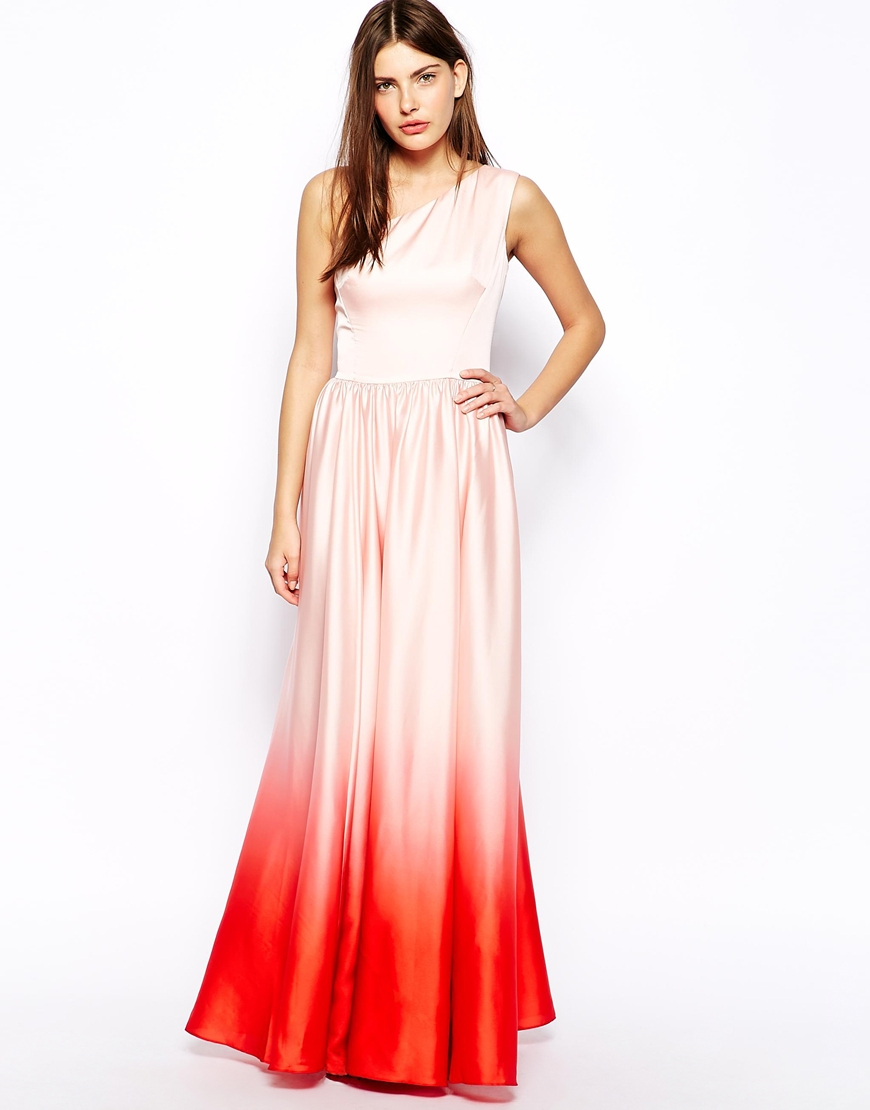 Lyst - Ted Baker Daneka Maxi Dress With Dip Dyed Hem in Pink