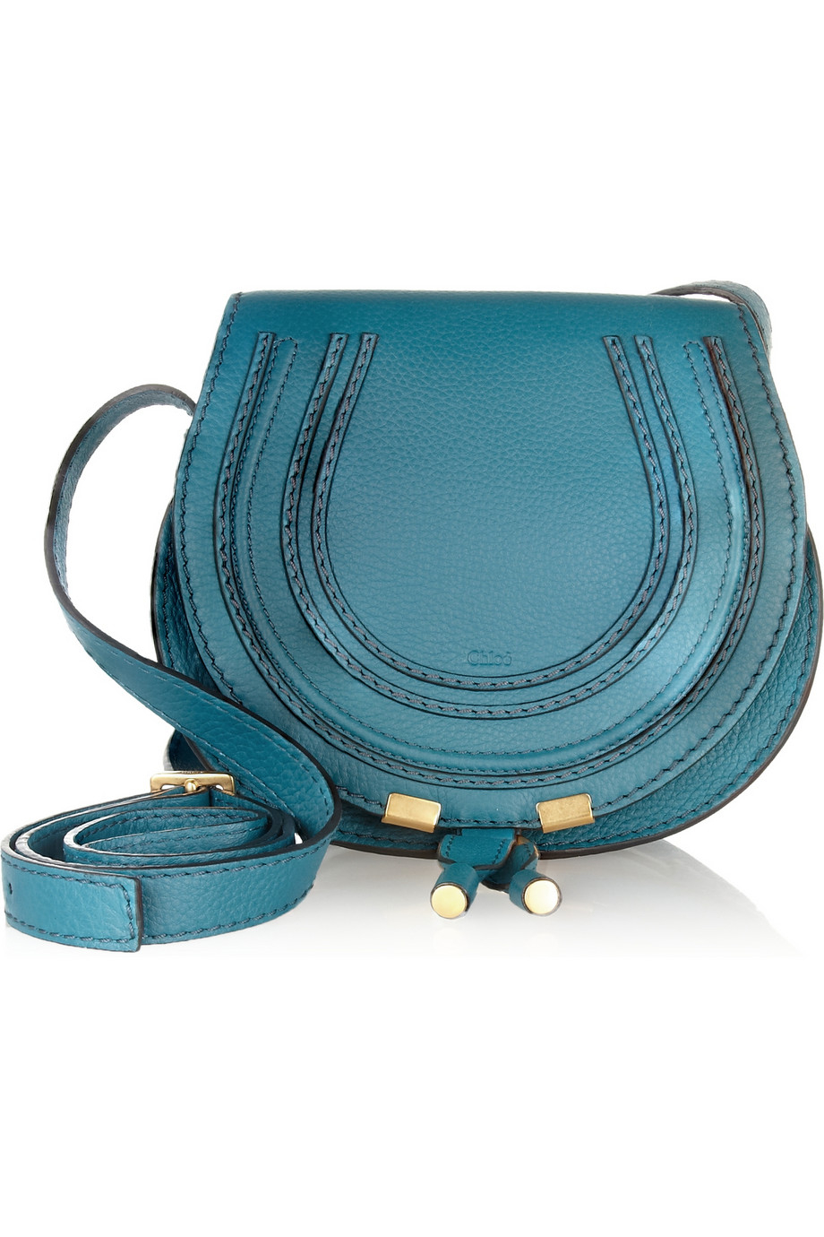 Chlo The Marcie Mini Texturedleather Shoulder Bag in Blue (Teal ...  