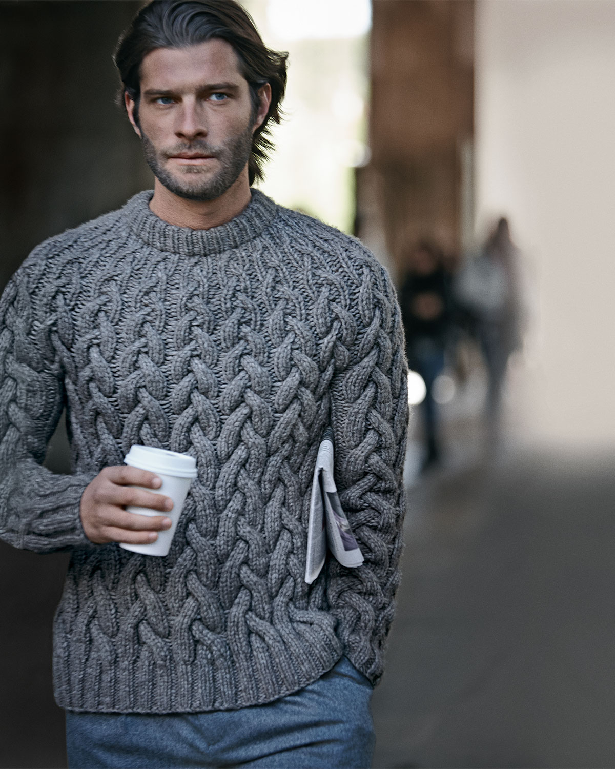Lyst - Michael Kors Chunky Cable-Knit Sweater in Gray for Men