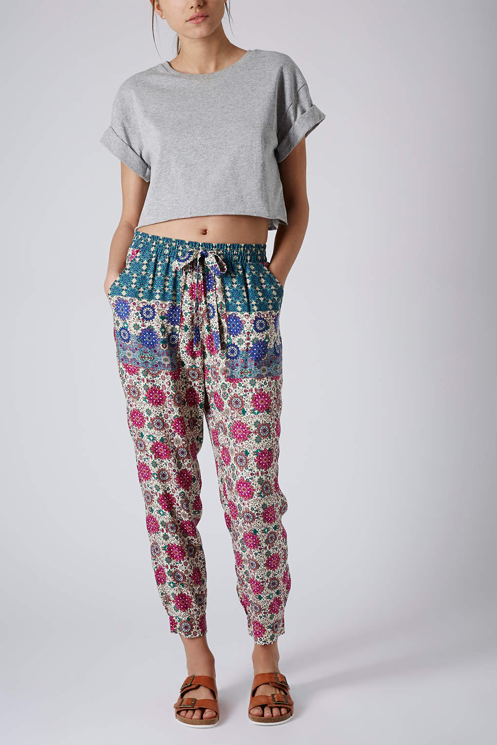 Lyst - Topshop Floral Utility Trousers