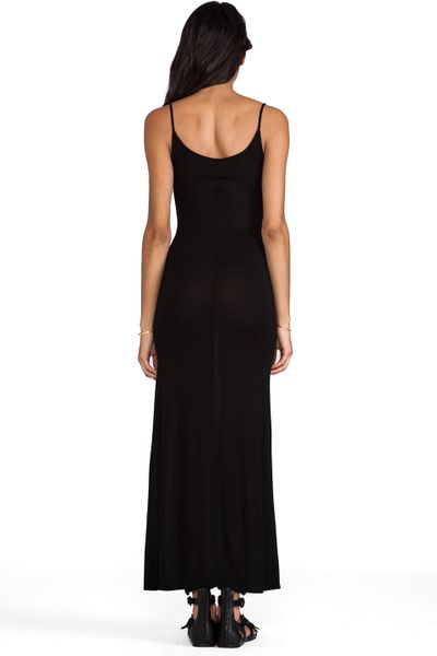 Enza Costa Maxi Slip Dress in Black | Lyst