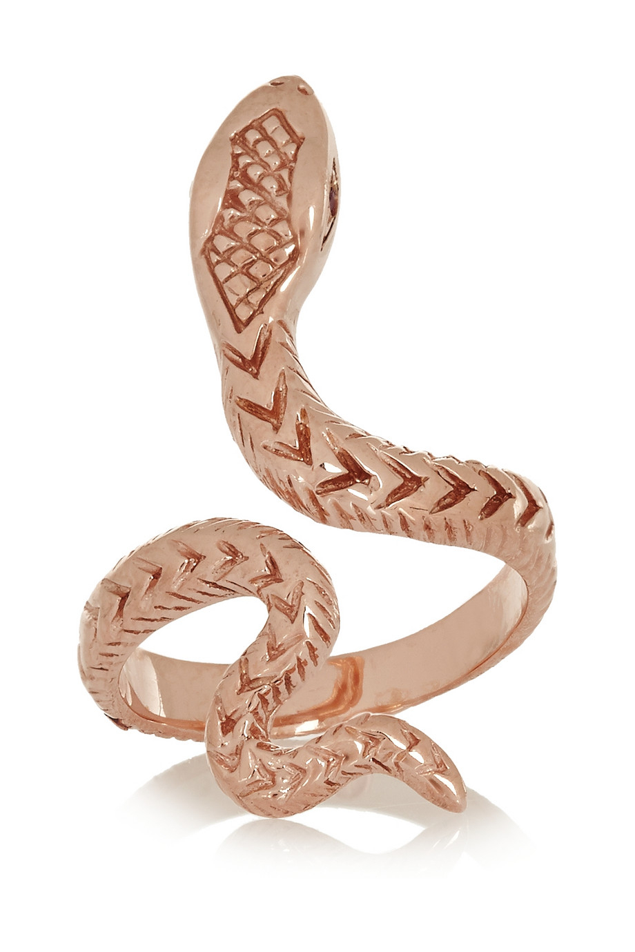 Lyst - Iam By Ileana Makri Rose Goldplated Ruby Snake Ring in Pink