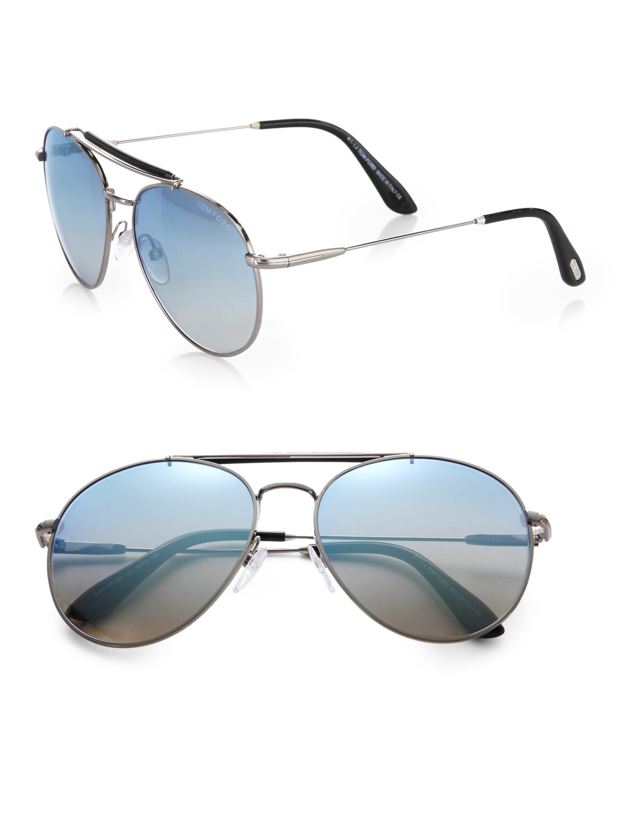 Lyst - Tom Ford Colin Round Aviator Sunglasses in Metallic