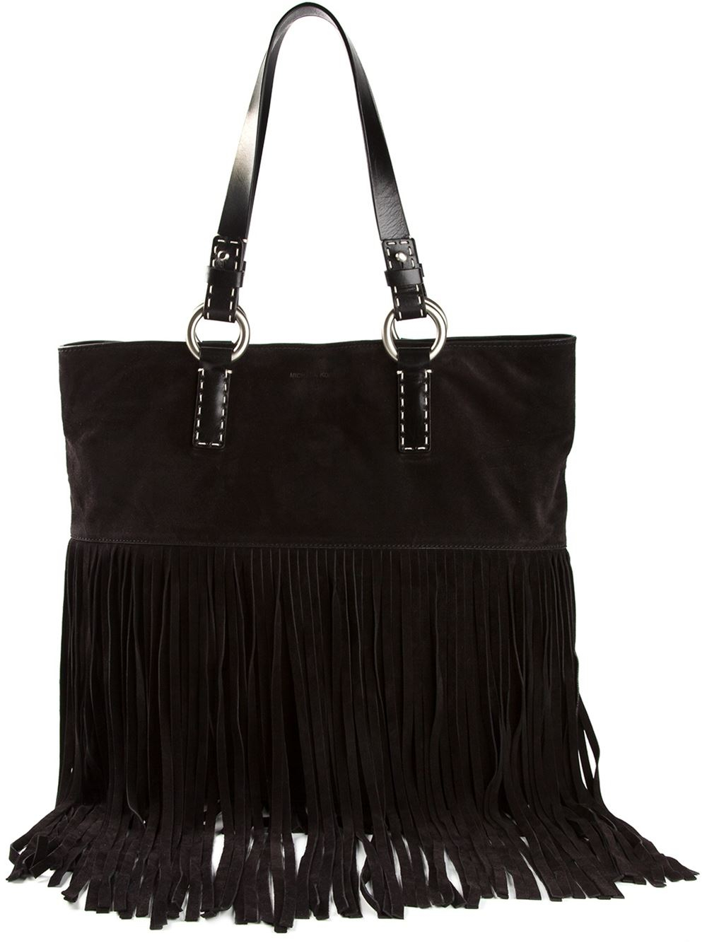 Michael kors 'Joni' Large Fringed Tote Bag in Black | Lyst