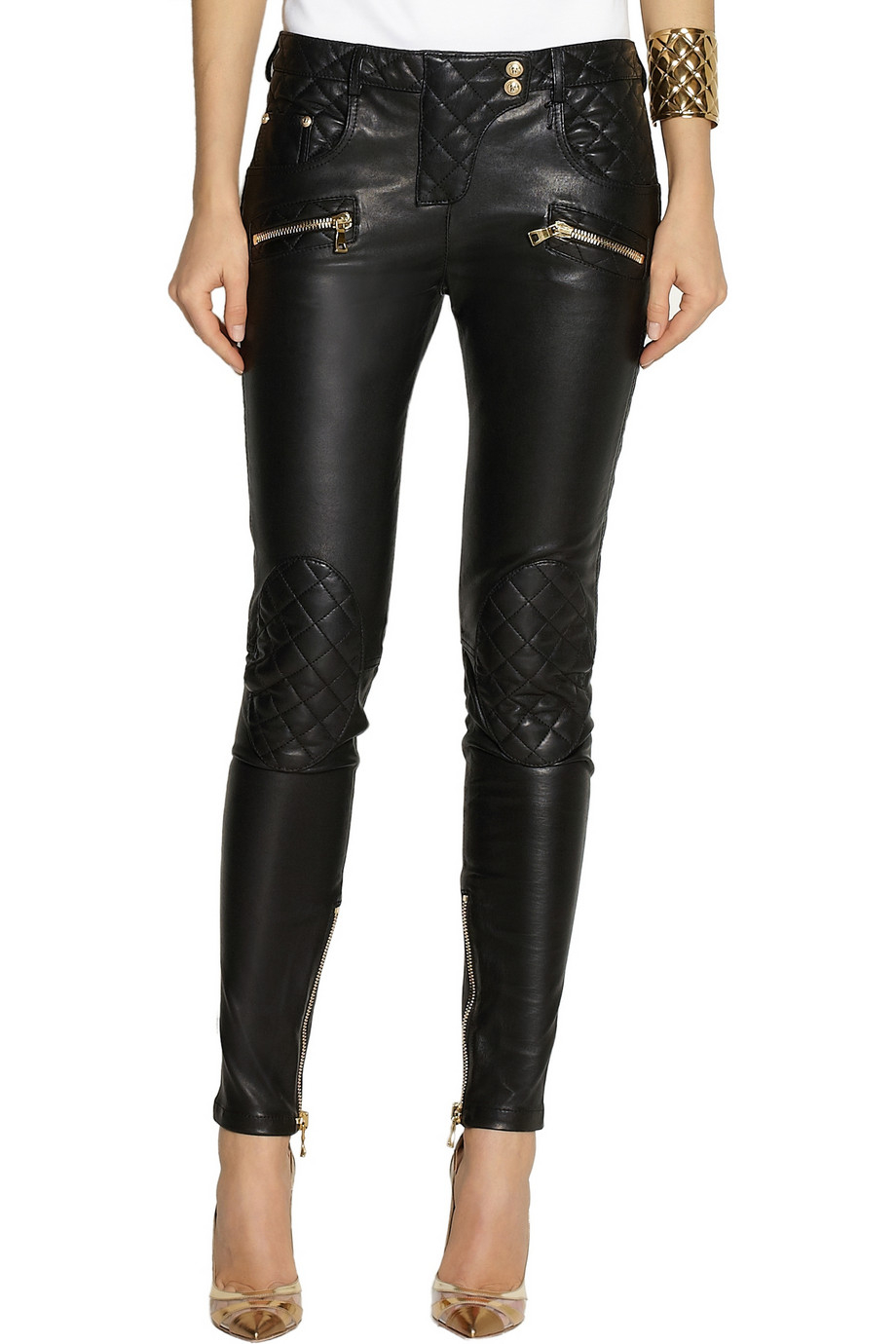 real leather skinny pants