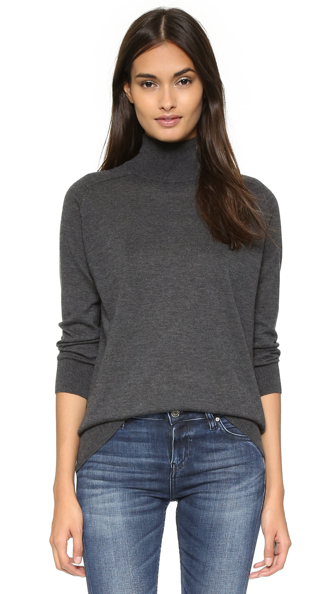 Autumn Cashmere Cashmere Mock Neck Sweater in Gray - Lyst