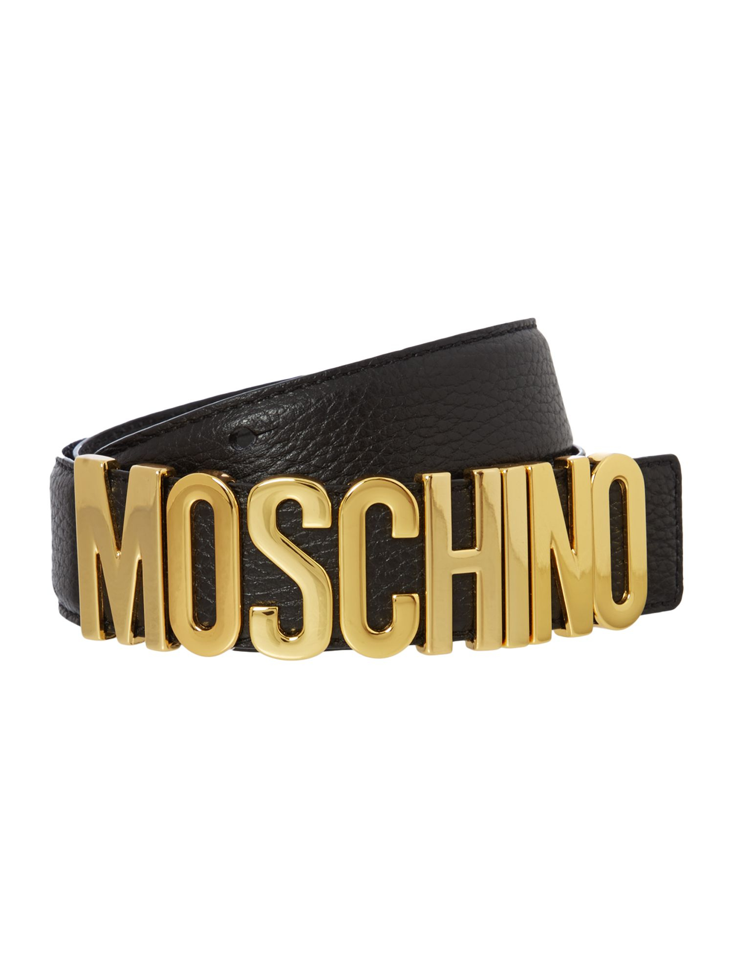 Moschino Black Logo Belt in Black for Men | Lyst