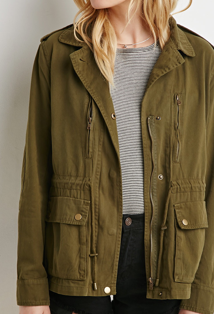 Lyst Forever 21 Classic Utility Jacket in Green