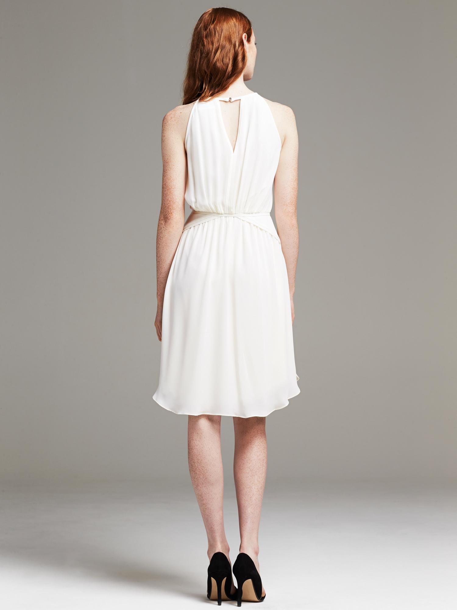 Banana republic Chiffon Halter Dress in White (Navy) Lyst