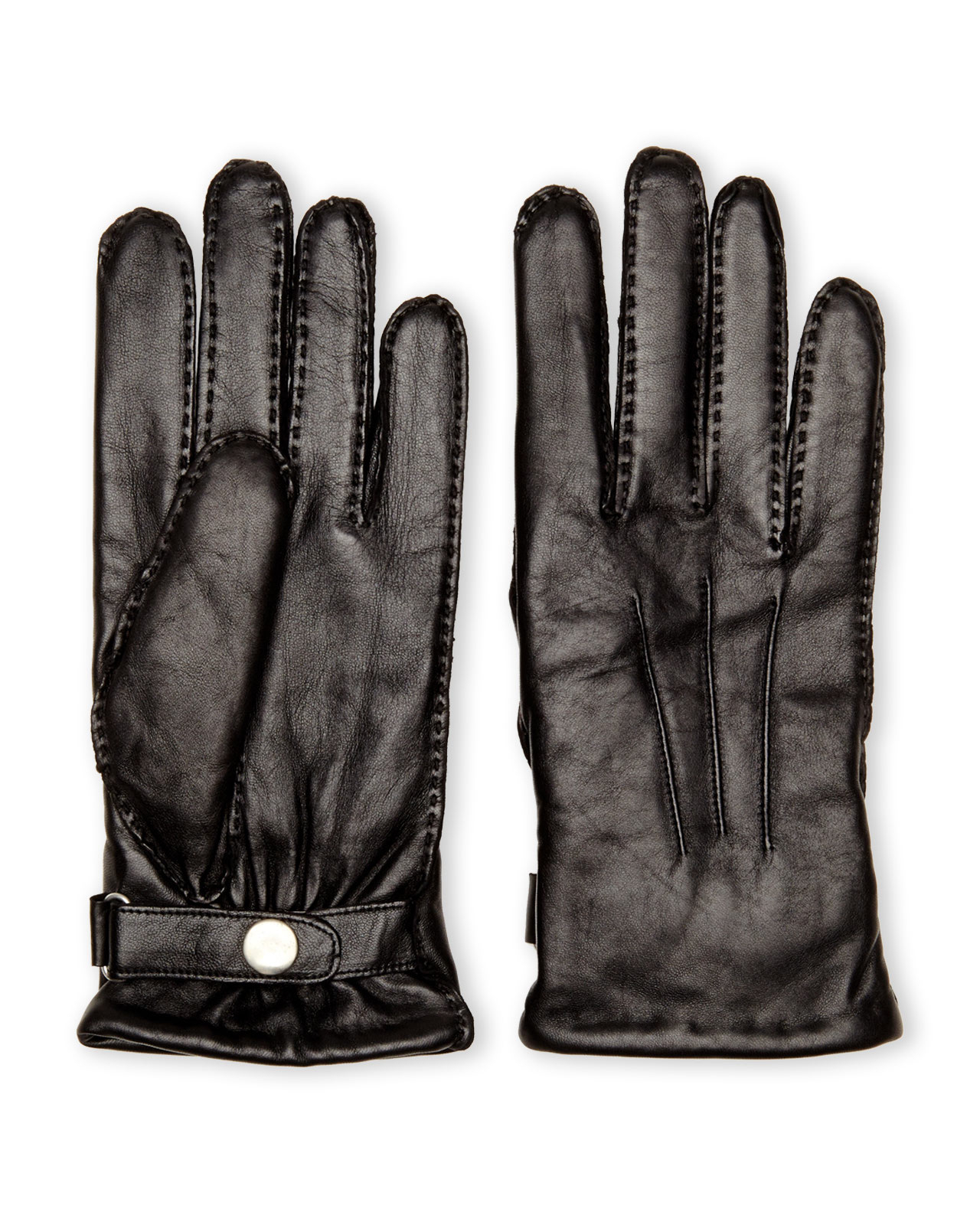 Lyst Portolano Leather & Faux Shearling Lined Gloves in Black for Men