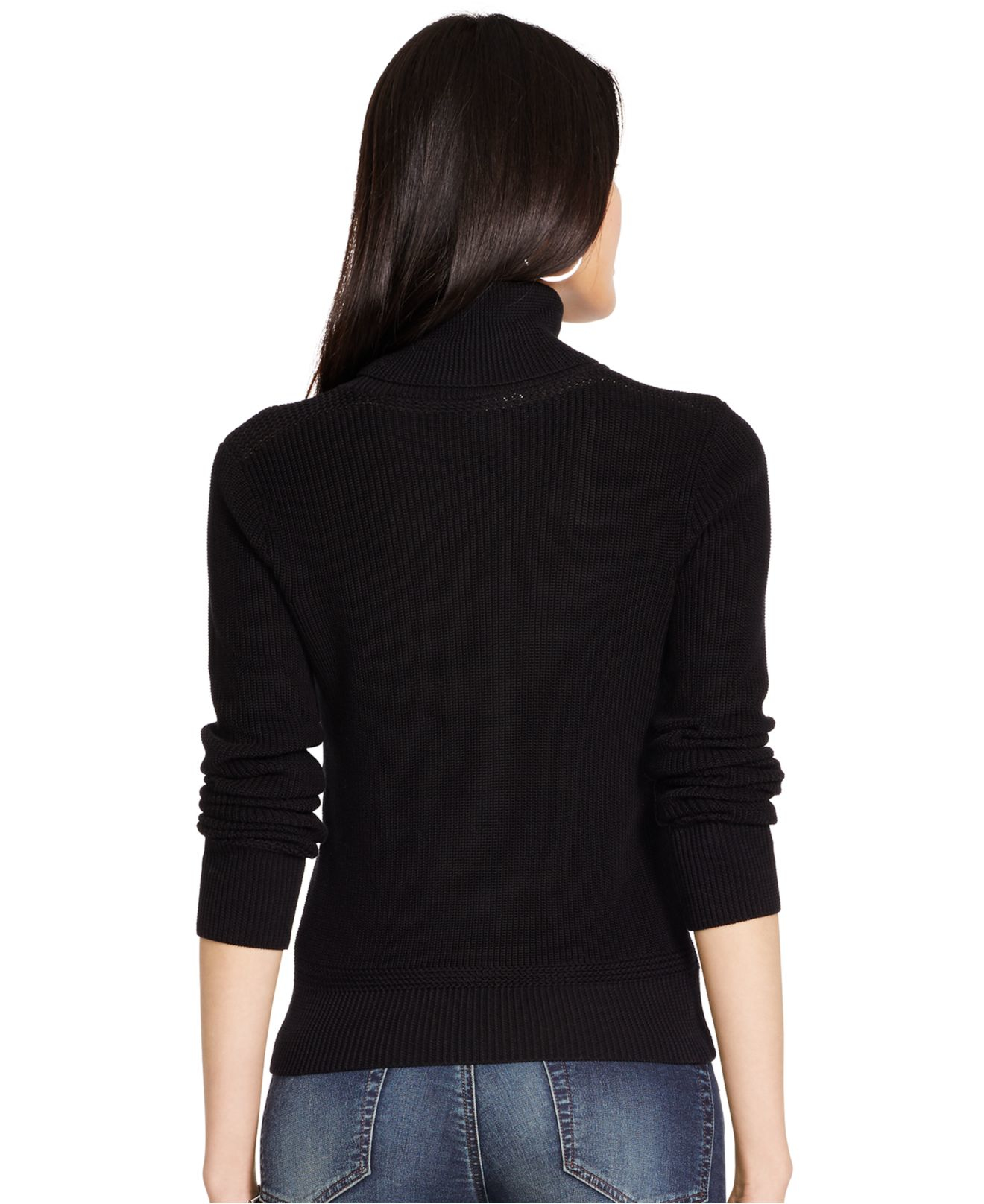 Lyst - Polo Ralph Lauren Cotton Turtleneck Sweater in Black