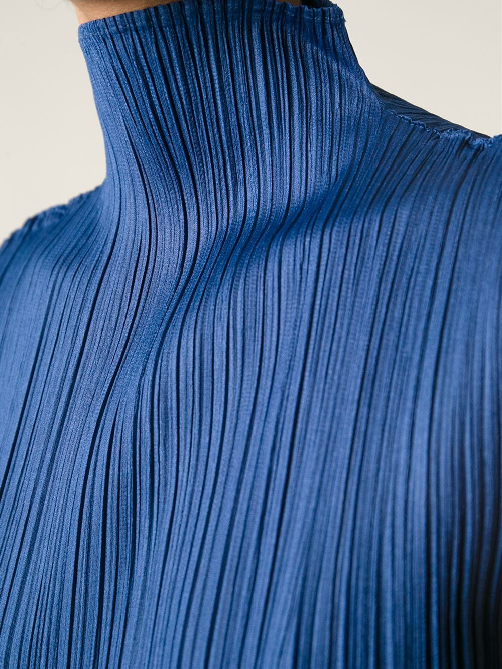 pleats-please-by-issey-miyake-vintage-blue-turtle-neck-sleeveless-top ...