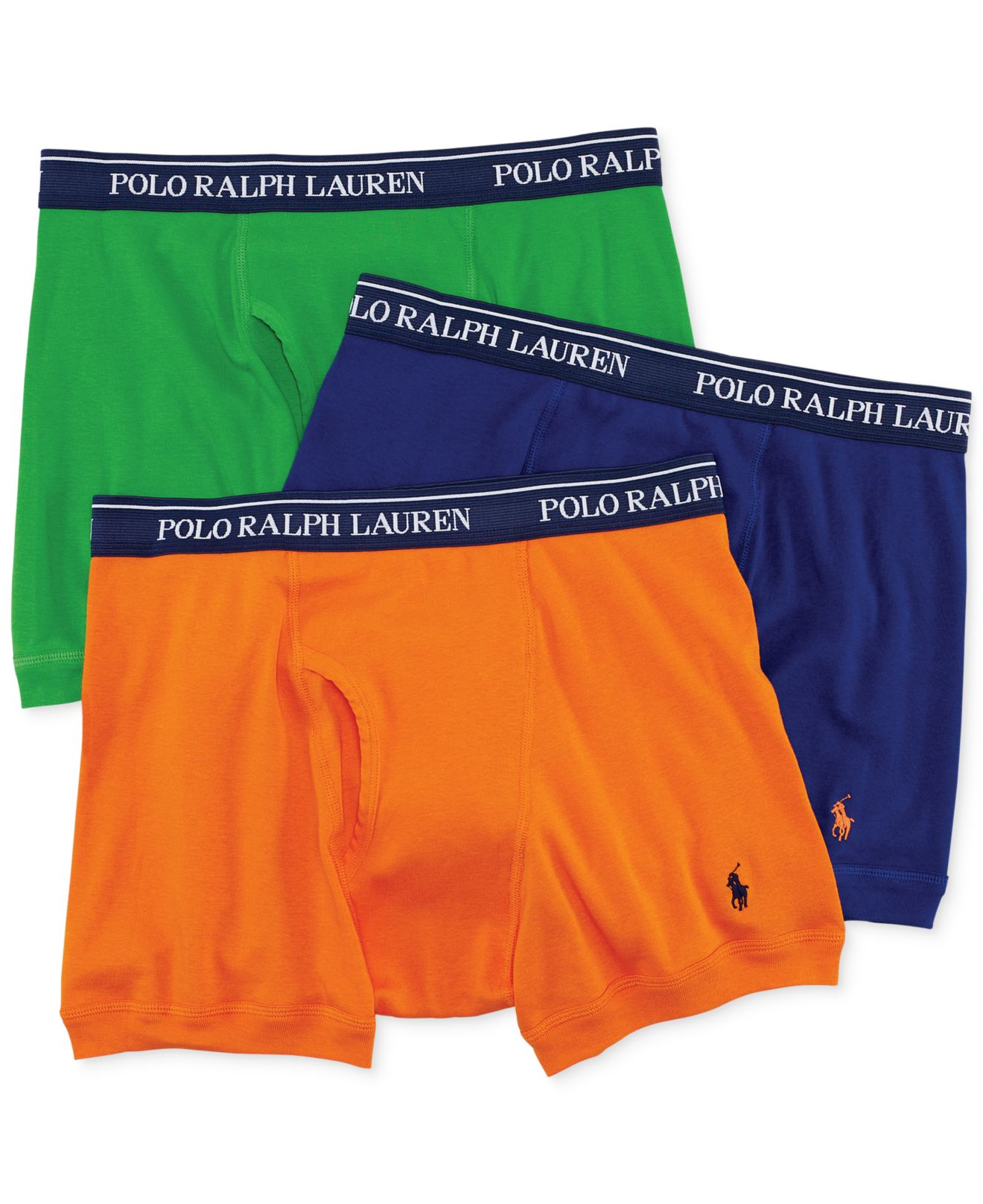 Polo Ralph Lauren Boxer Briefs 3 Pack in Green for Men (Orange / Green ...