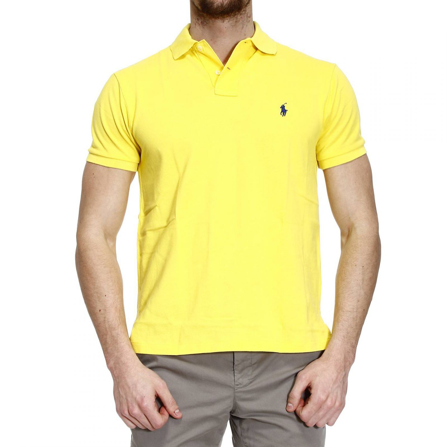 Polo ralph lauren T-Shirt Polo Half Sleeve Smash Custom Fit in Yellow ...