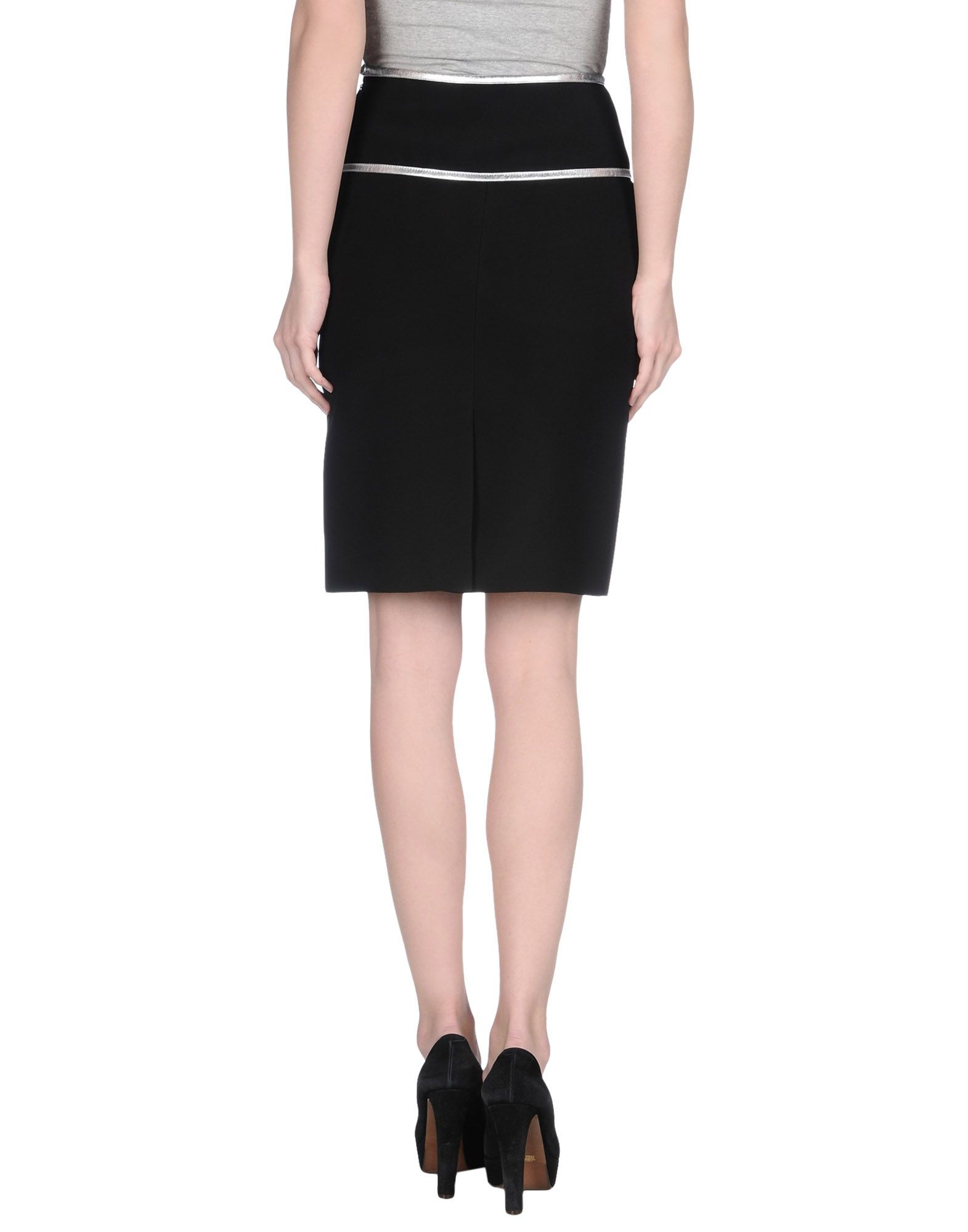 Lyst - Prada Knee Length Skirt in Black