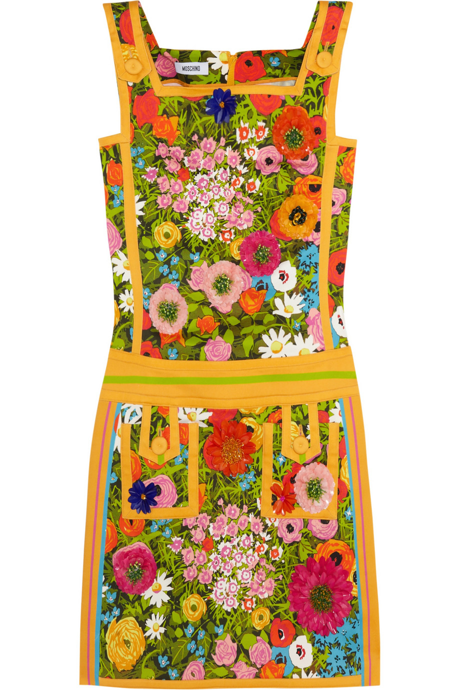 Lyst - Moschino Floralprint Cotton Blend Mini Dress