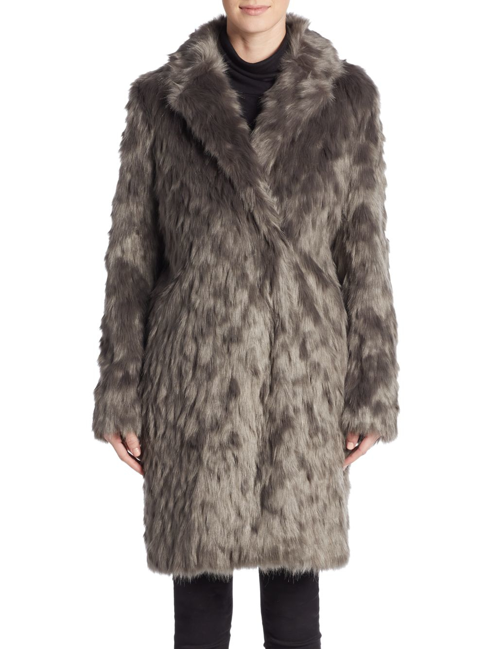 Ellen Tracy Pee Wool Blend A Line Walker Coat In Black Lyst Gallery