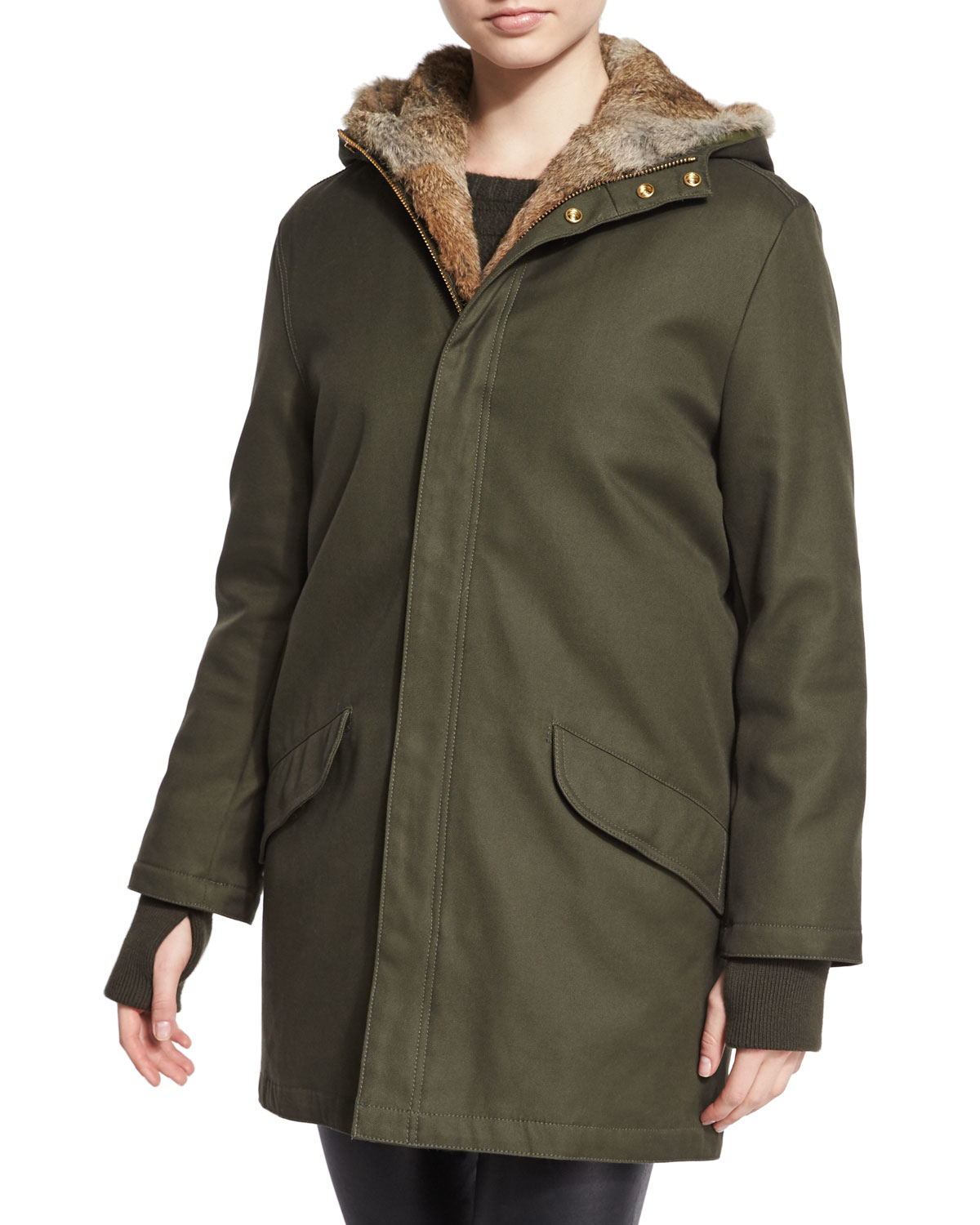 Zadig & voltaire Kar Deluxe Jacket With Furlined Vest in Green Lyst