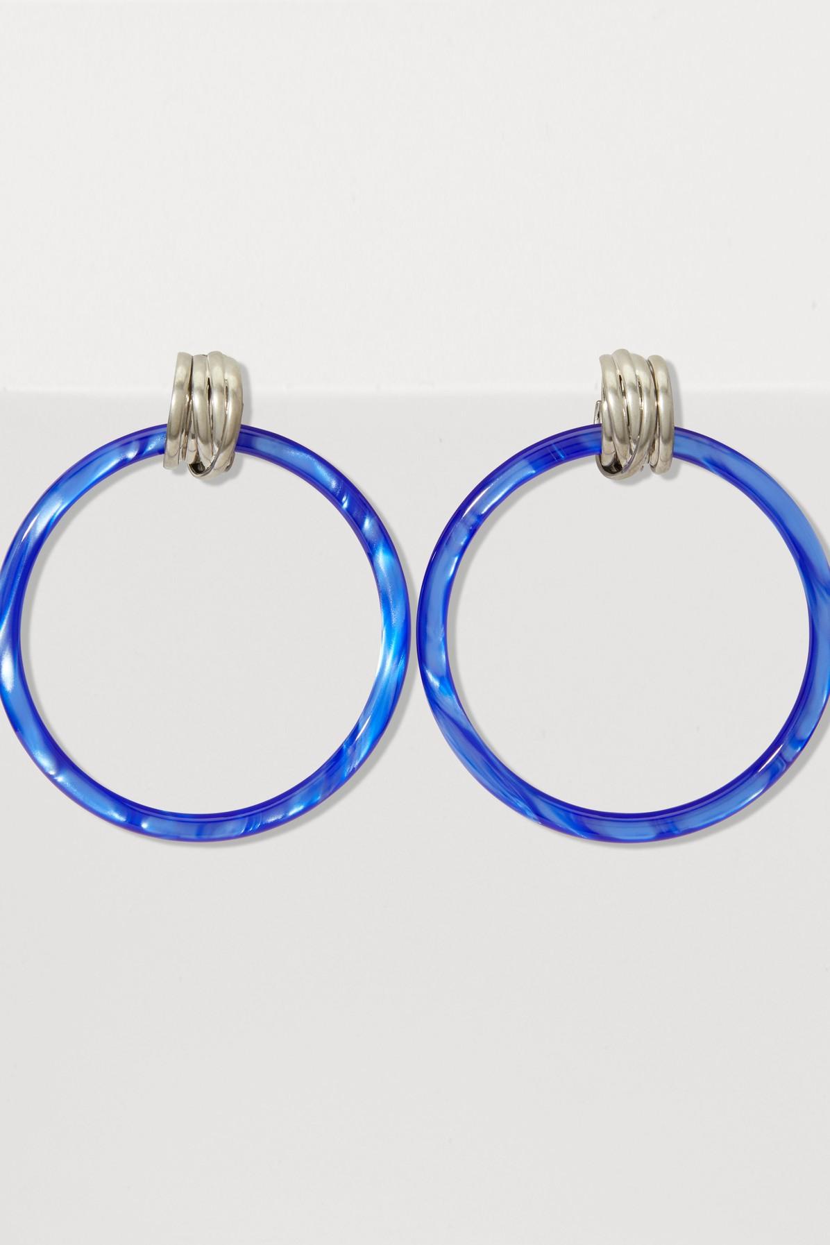 Balenciaga Hoop M Earrings in Blue Lyst