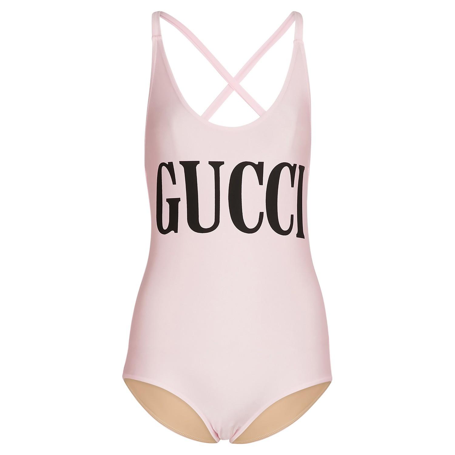 Gucci Logo Swimsuit in Flamingo (Pink) - Lyst