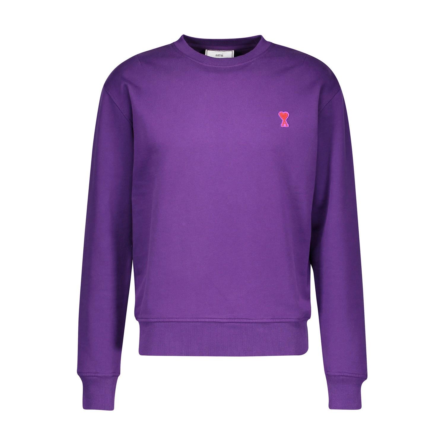 AMI Cotton Heart Sweatshirt in Violet (Purple) for Men - Lyst