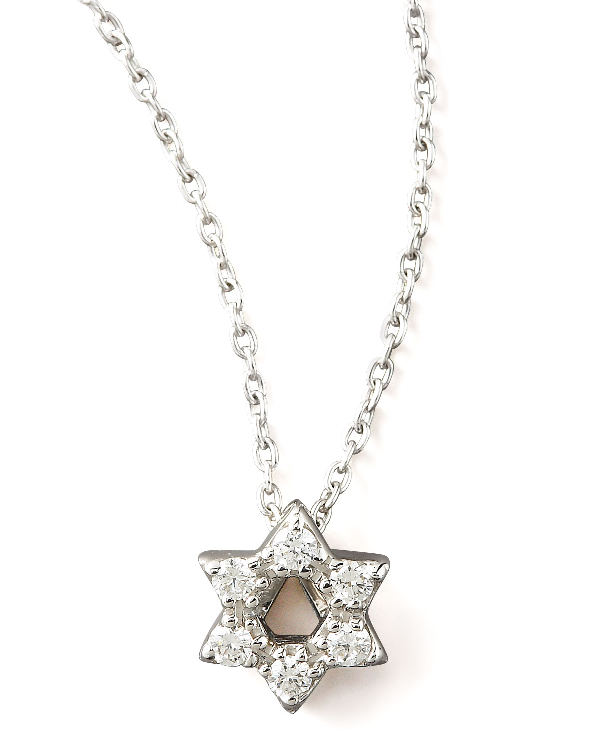 Roberto coin Diamond Star Of David Necklace in White | Lyst