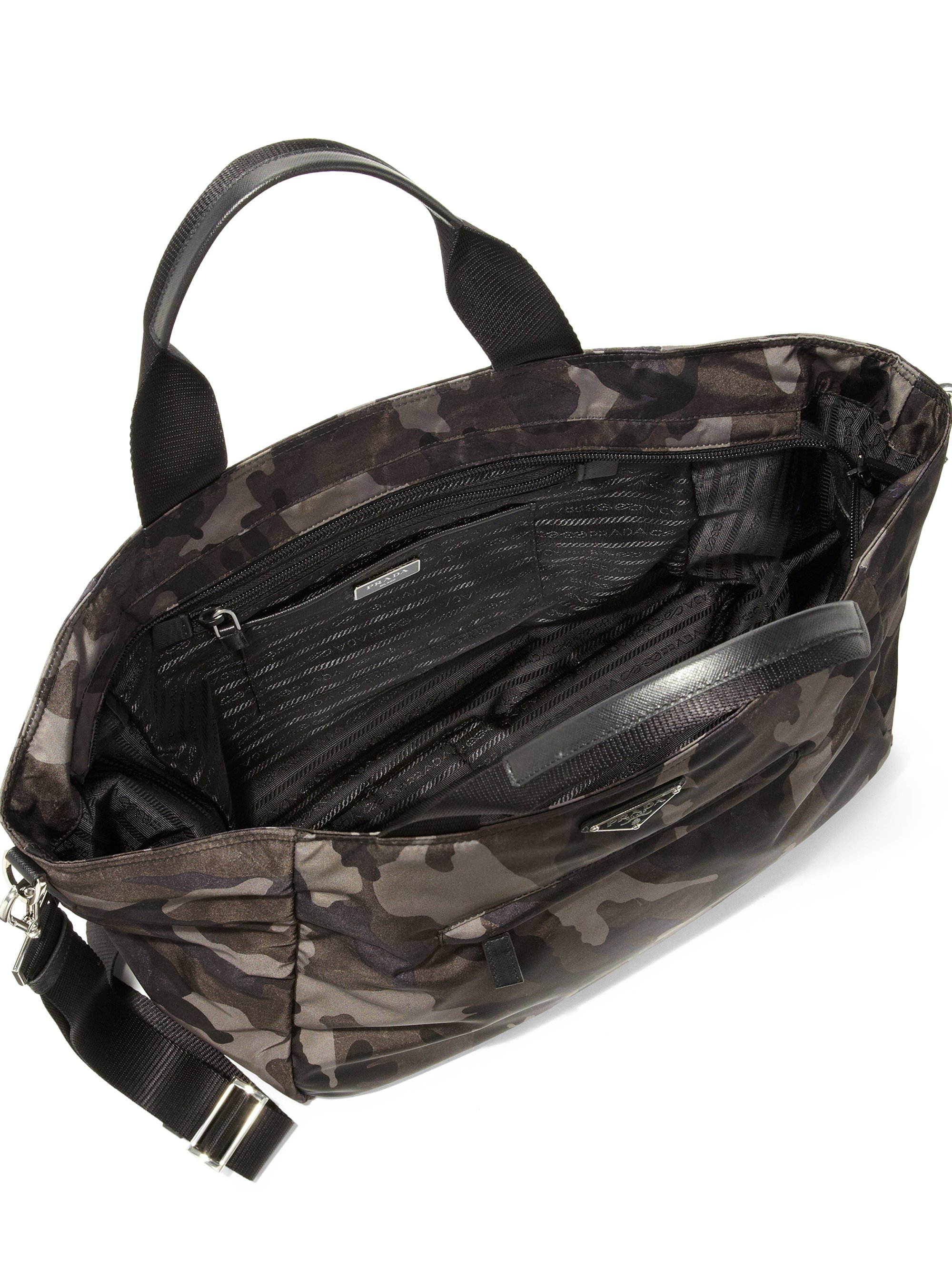 Prada Tessuto Camouflage Shopper in Gray (FUMO-GREY) | Lyst  